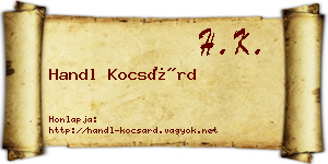Handl Kocsárd névjegykártya